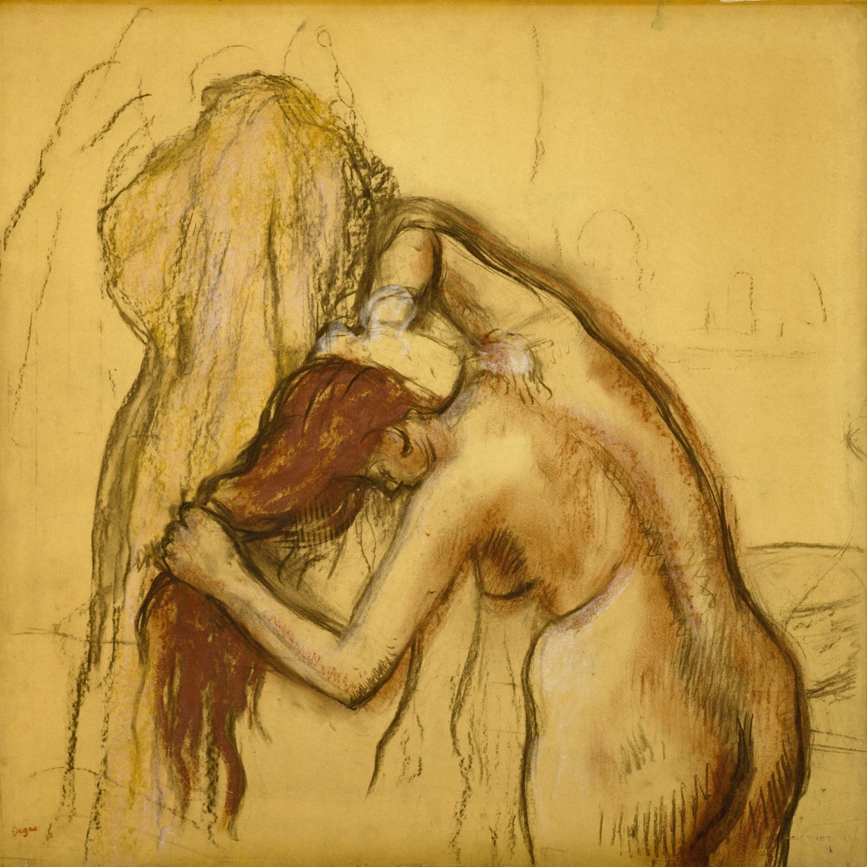 Kvinde, der tørrer sig selv af Edgar Degas