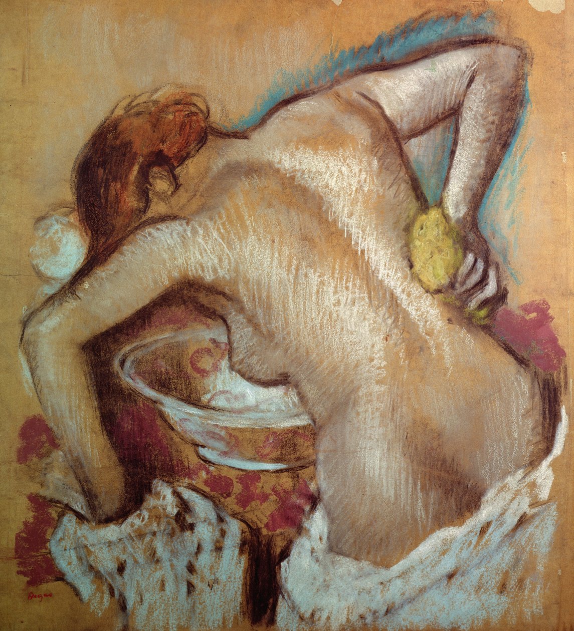 Kvinde ved sit toilet, ca. 1894 (pastel) af Edgar Degas