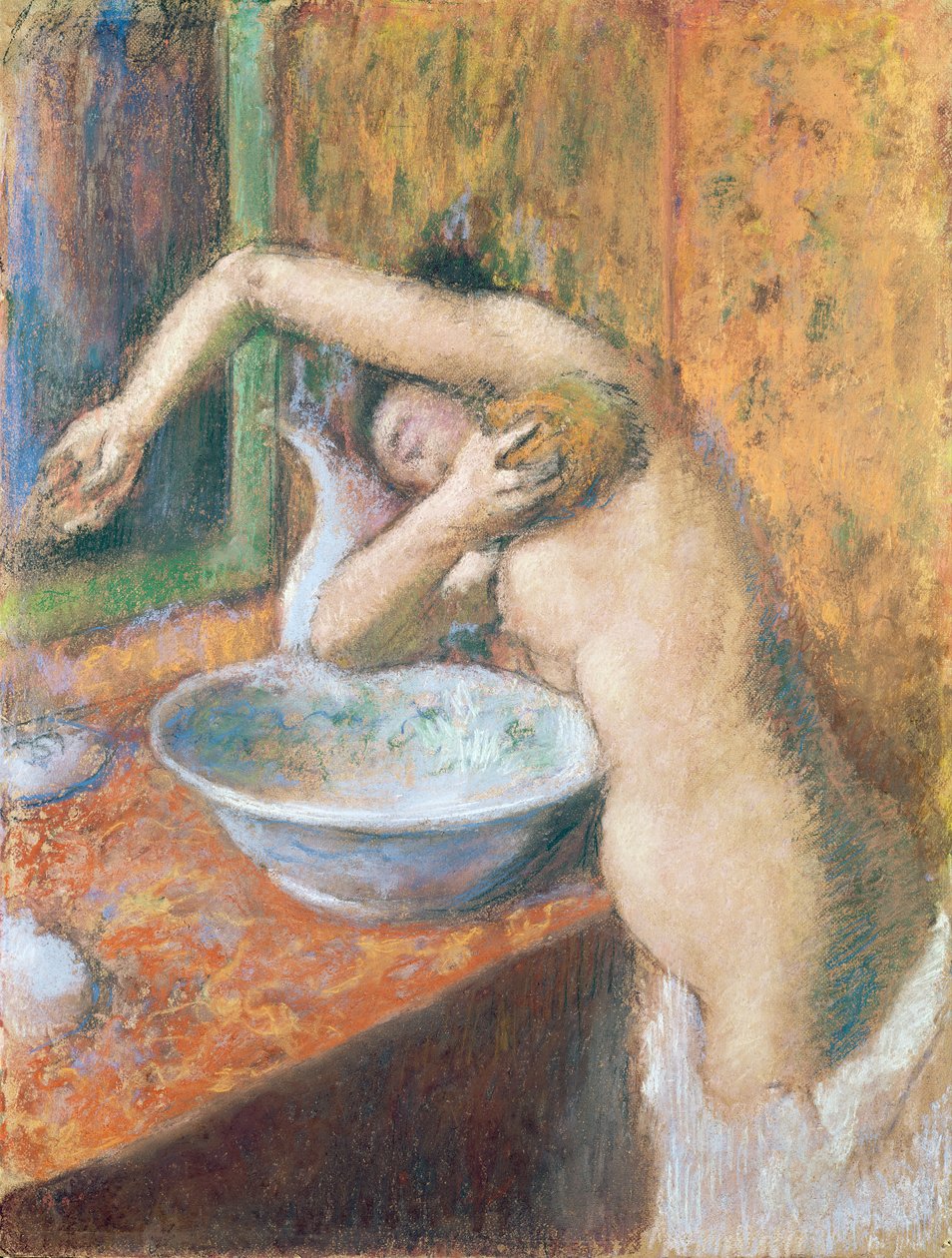 Kvinde vasker sig (pastel) af Edgar Degas