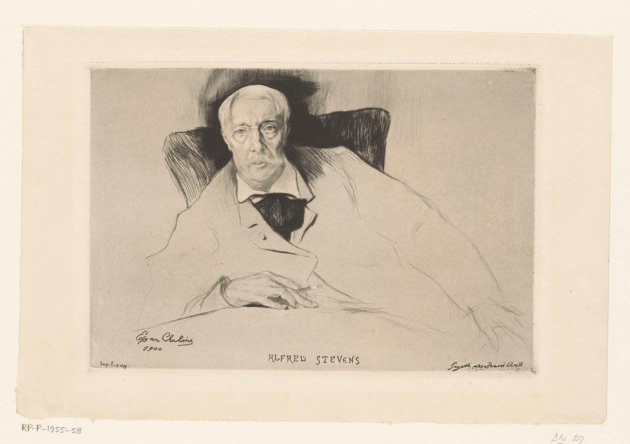 Portræt af Alfred Stevens af Edgar Chahine