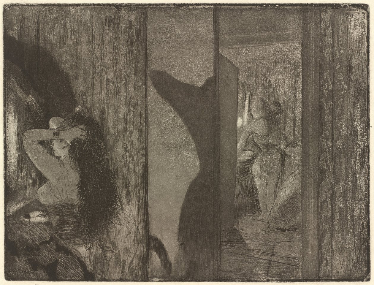 Skuespillerinder i deres omklædningsrum af Edgar Degas