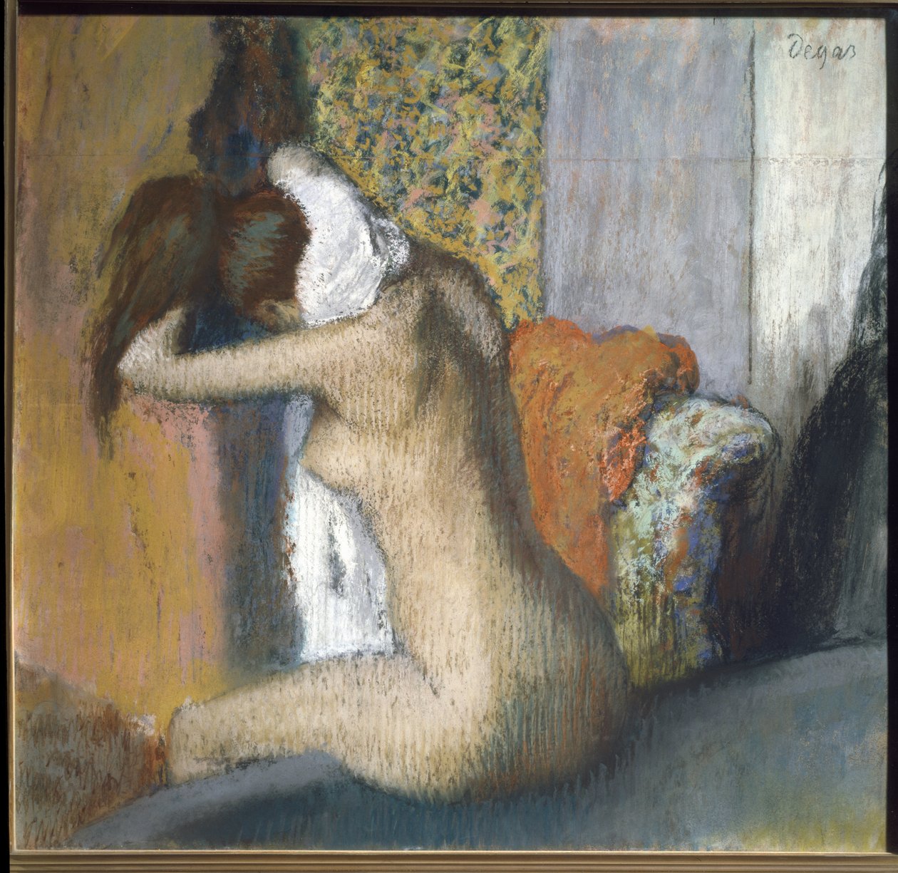 Efter bad (pastel på karton) af Edgar Degas