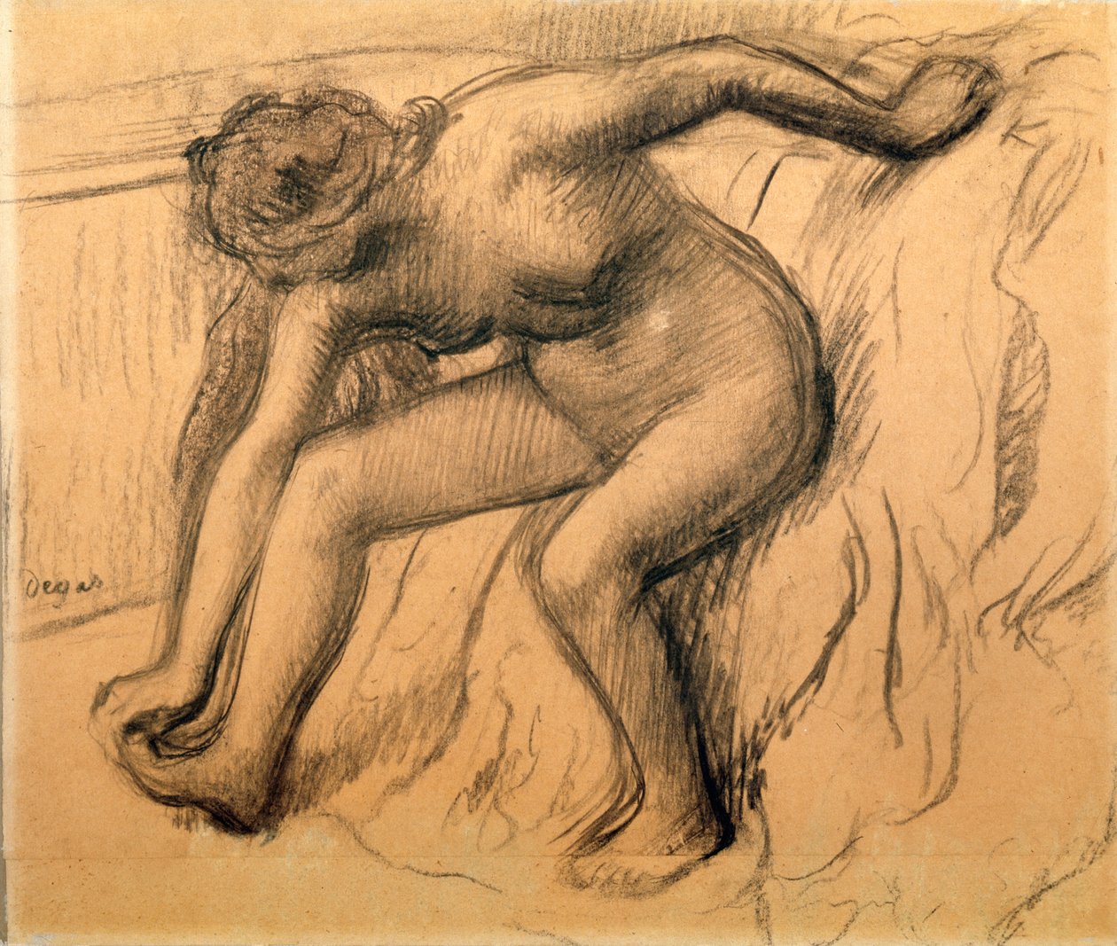 Efter badet, 1892. af Edgar Degas
