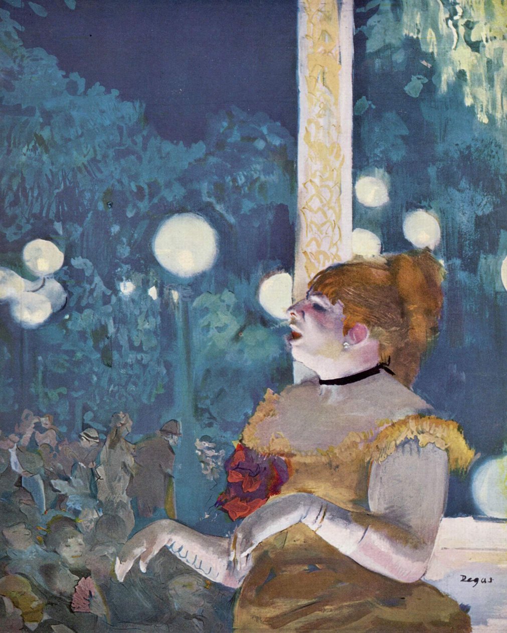 På Café-koncerten: La Chanson du chien af Edgar Degas