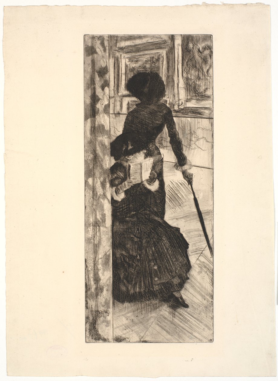 På Louvre: Maleri (Mary Cassatt) af Edgar Degas