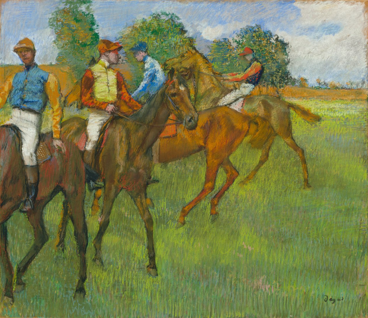 Før løbet, ca. 1887-1889. af Edgar Degas