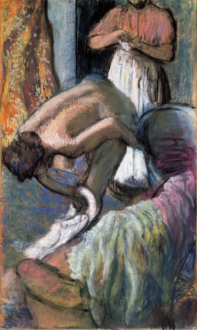 Morgenmad efter badet af Edgar Degas