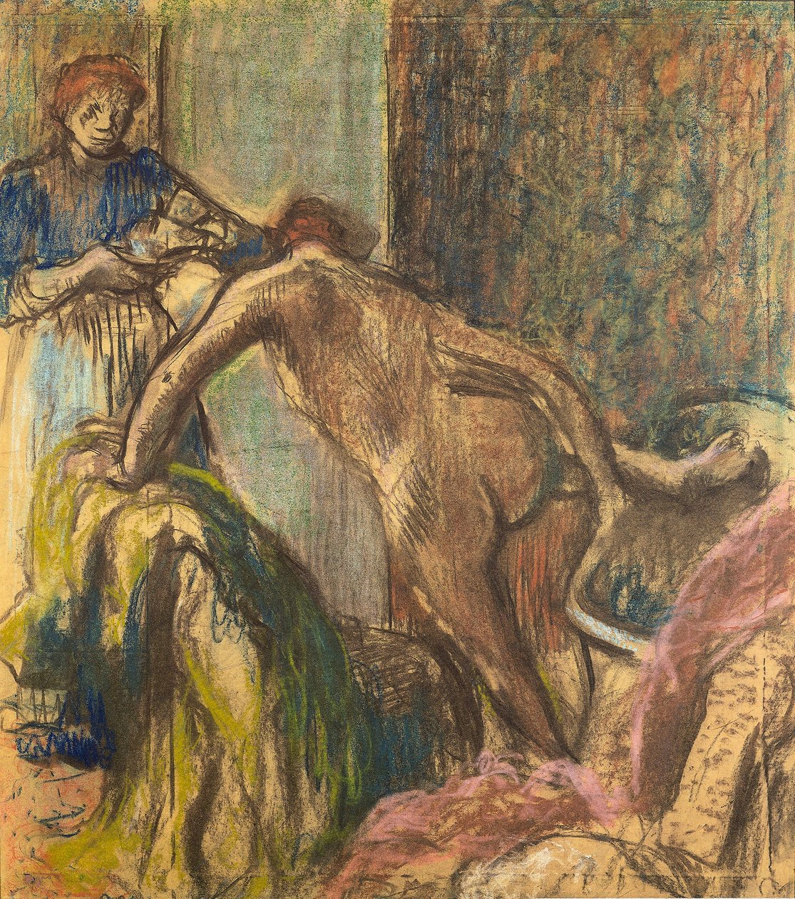 Morgenmad efter badet af Edgar Degas
