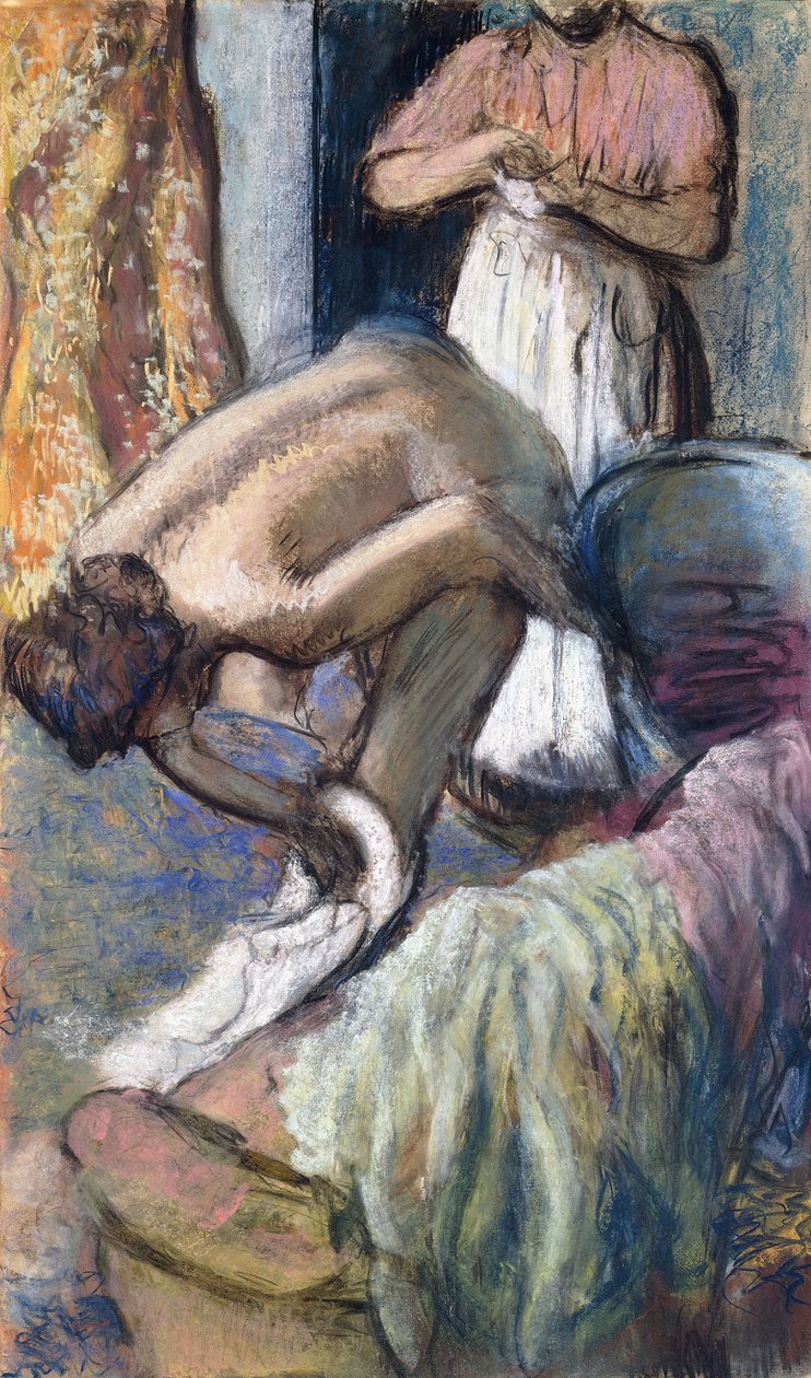 Morgenmad efter badet af Edgar Degas
