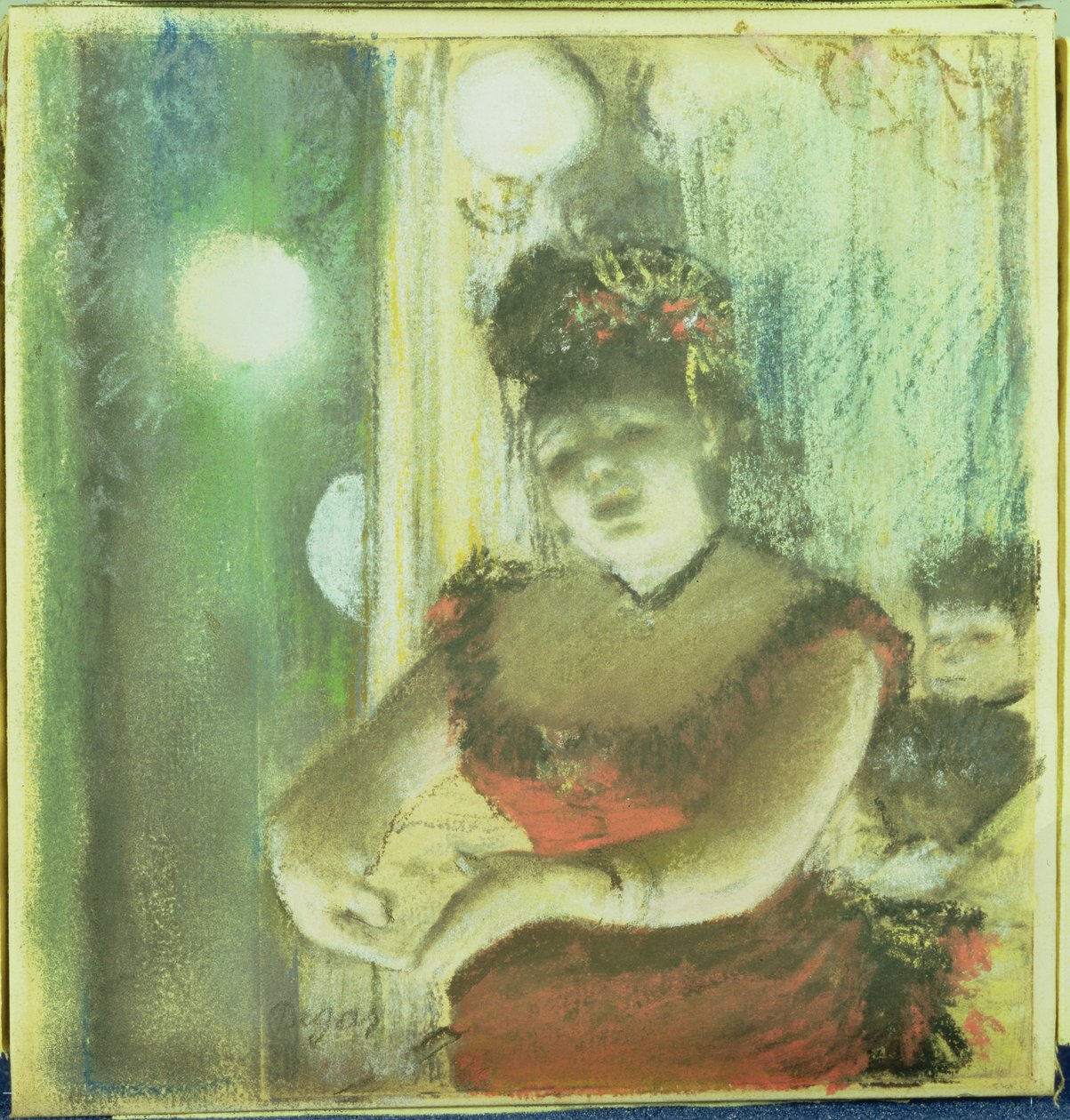 Cafe-Koncertsanger, c.1878 af Edgar Degas