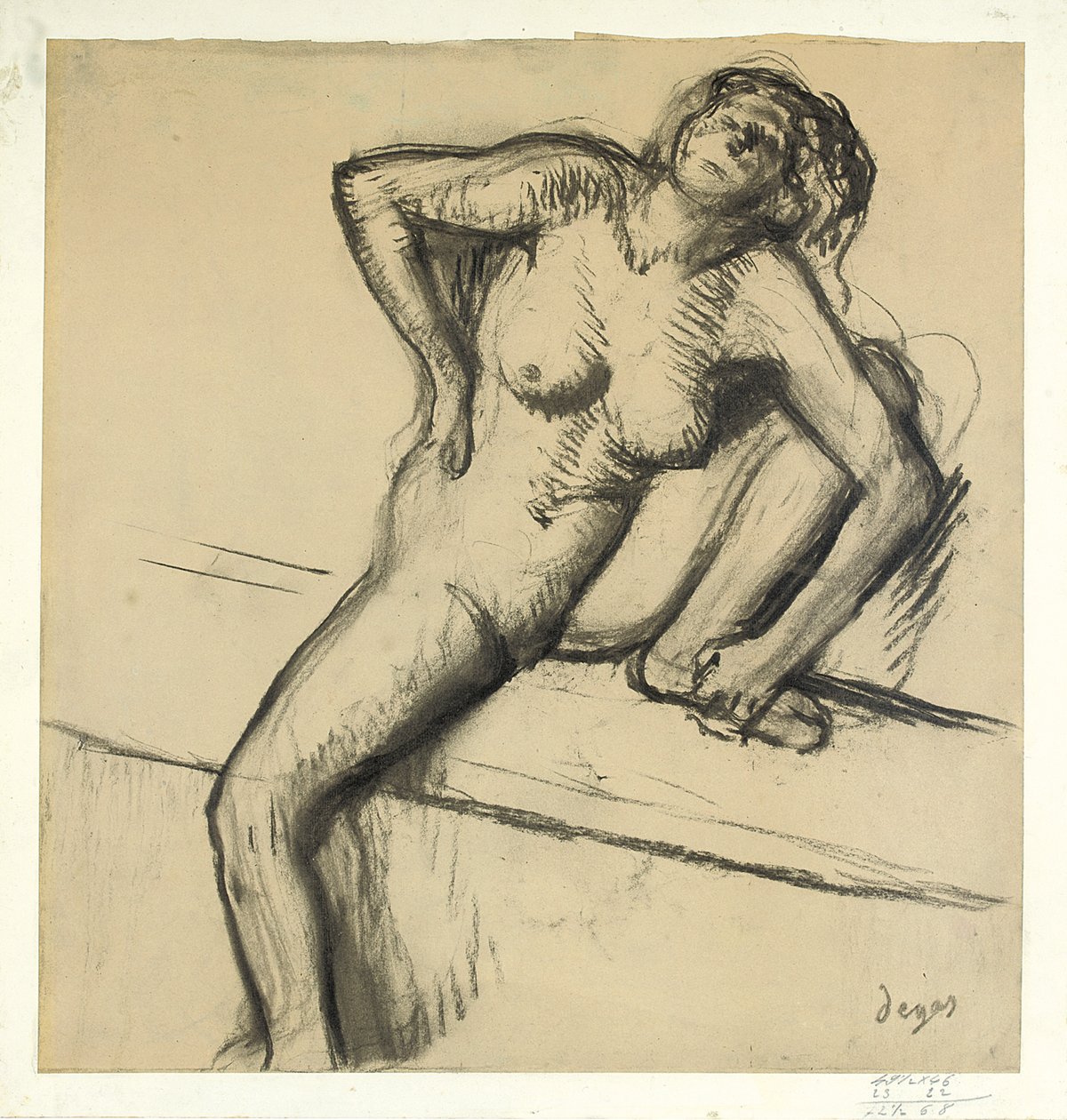 Krøjende nøgen; Sæt dig ikke på hug af Edgar Degas