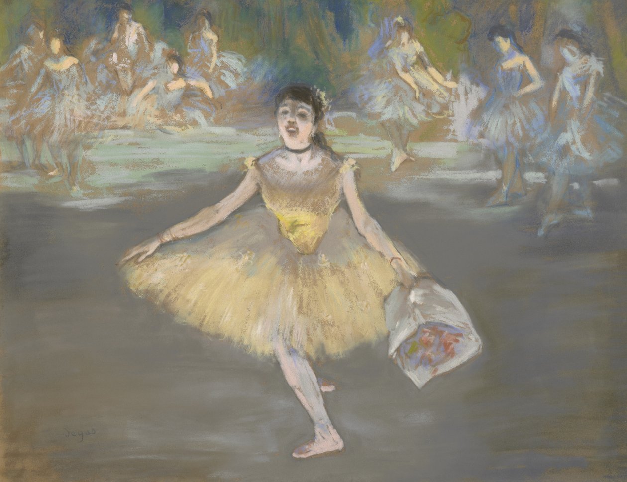 Danser med en buket, før 1923 af Edgar Degas
