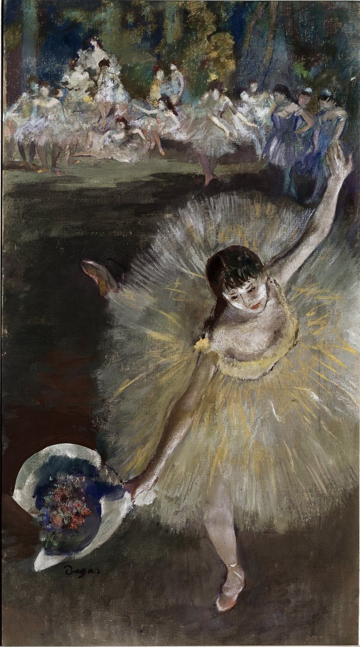 Dansende pige (olie på lærred) af Edgar Degas