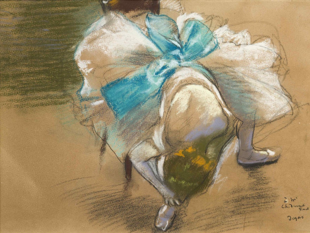 Danser, der binder sin hjemmesko, 1887. af Edgar Degas