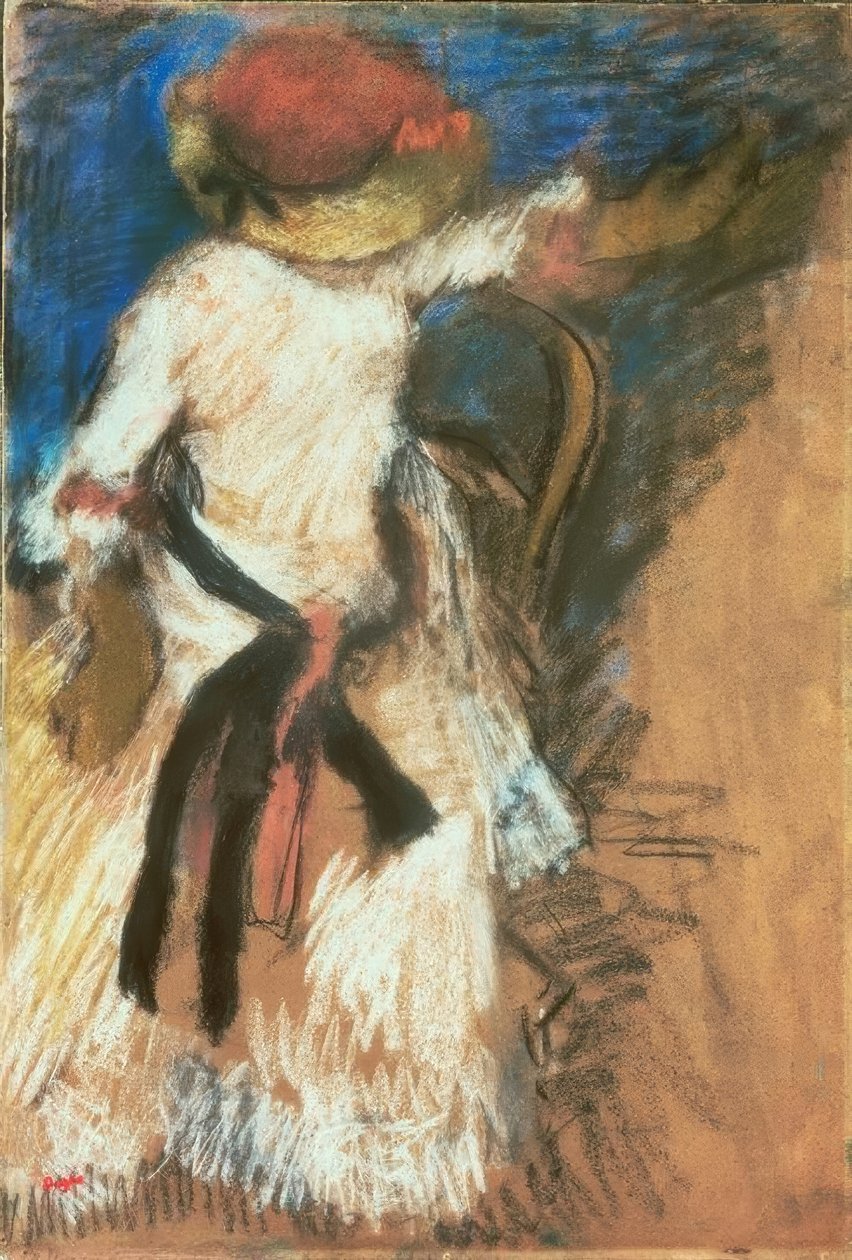 Kvinde sidder af Edgar Degas