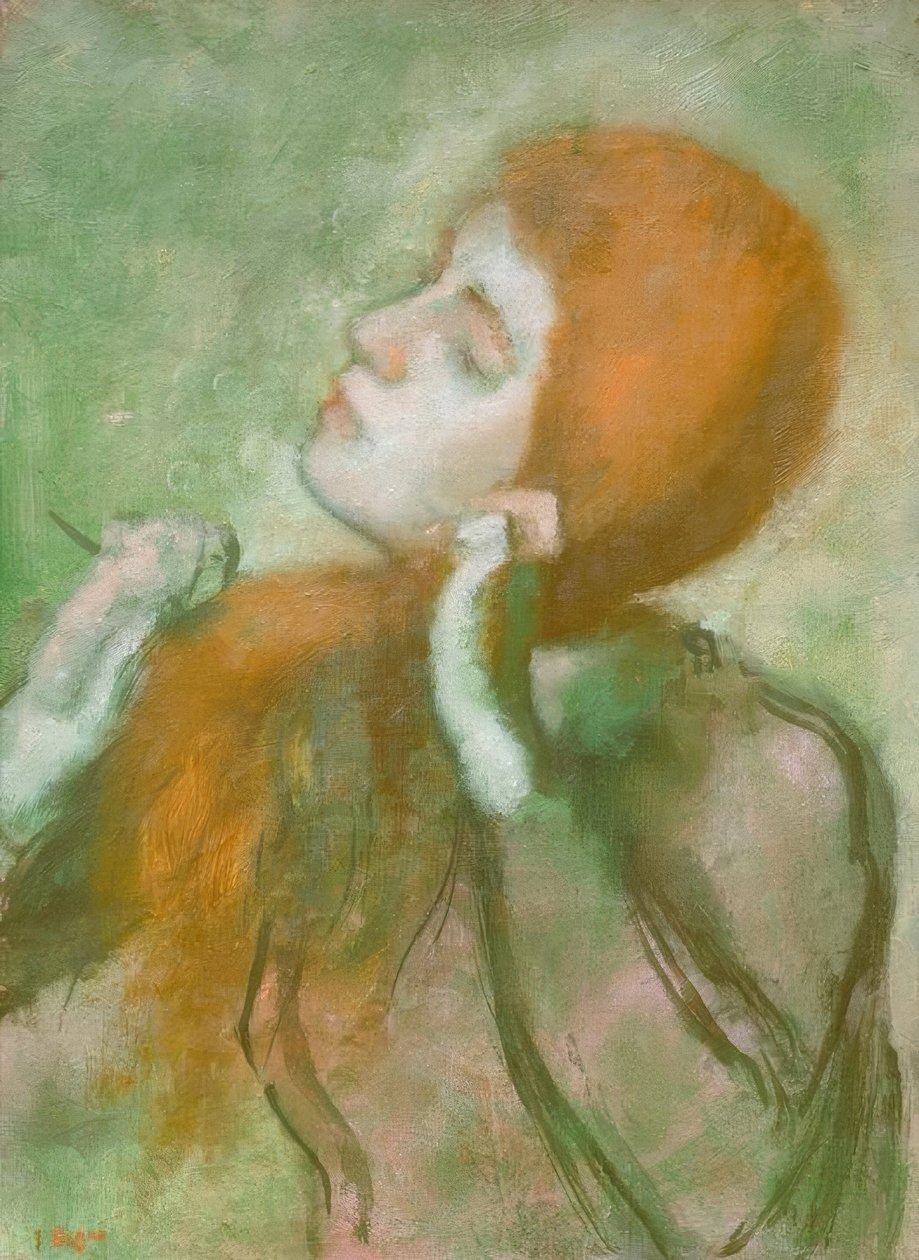 Kvinde kæmmer af Edgar Degas