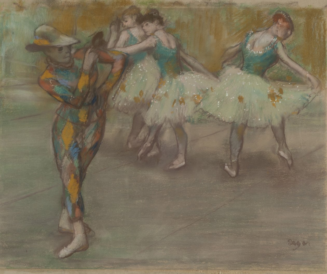 Harlekindans, ca. 1890 (pastel på pap) af Edgar Degas