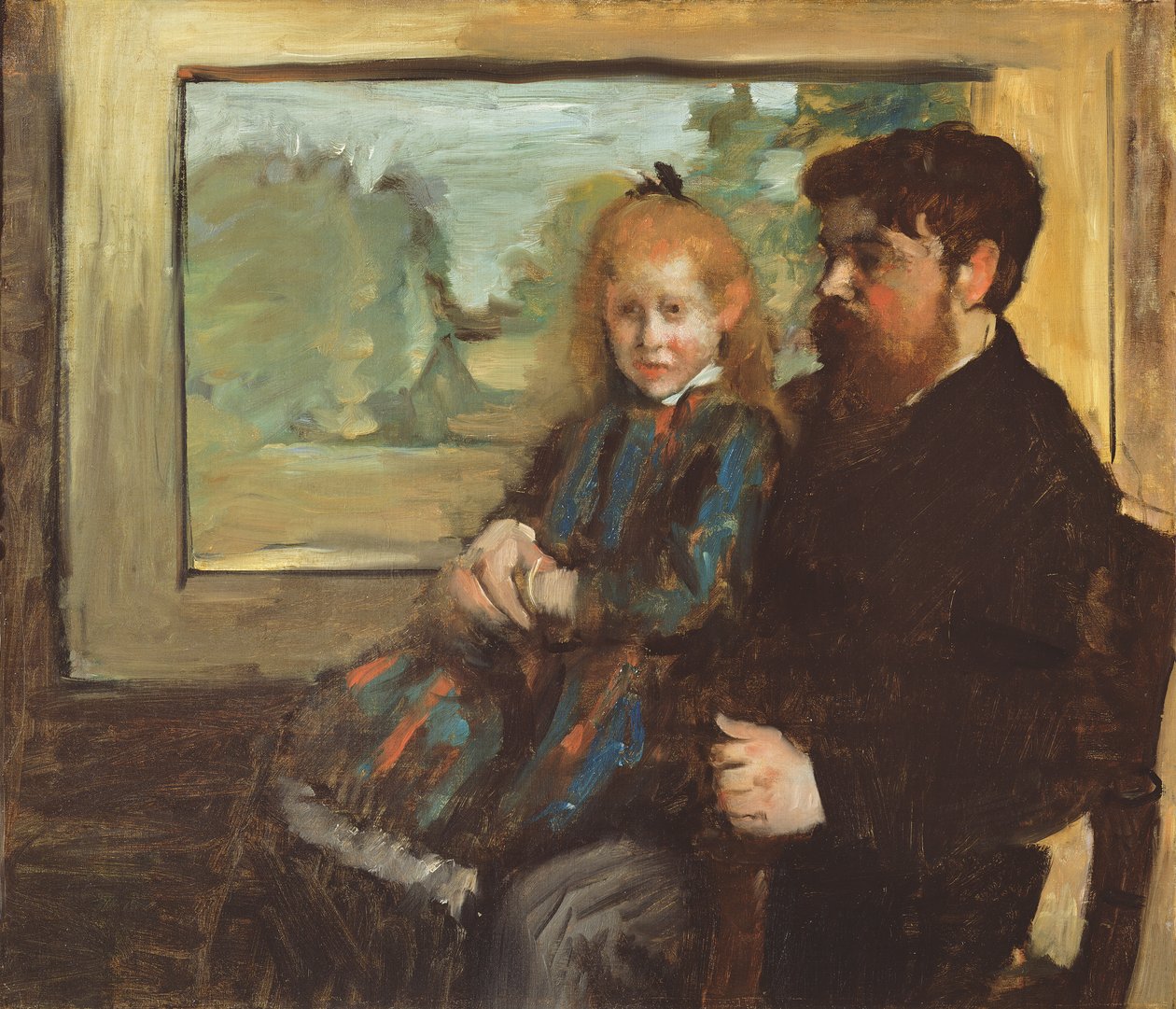 Henri Rouart og hans datter Helene, 1871-72 af Edgar Degas