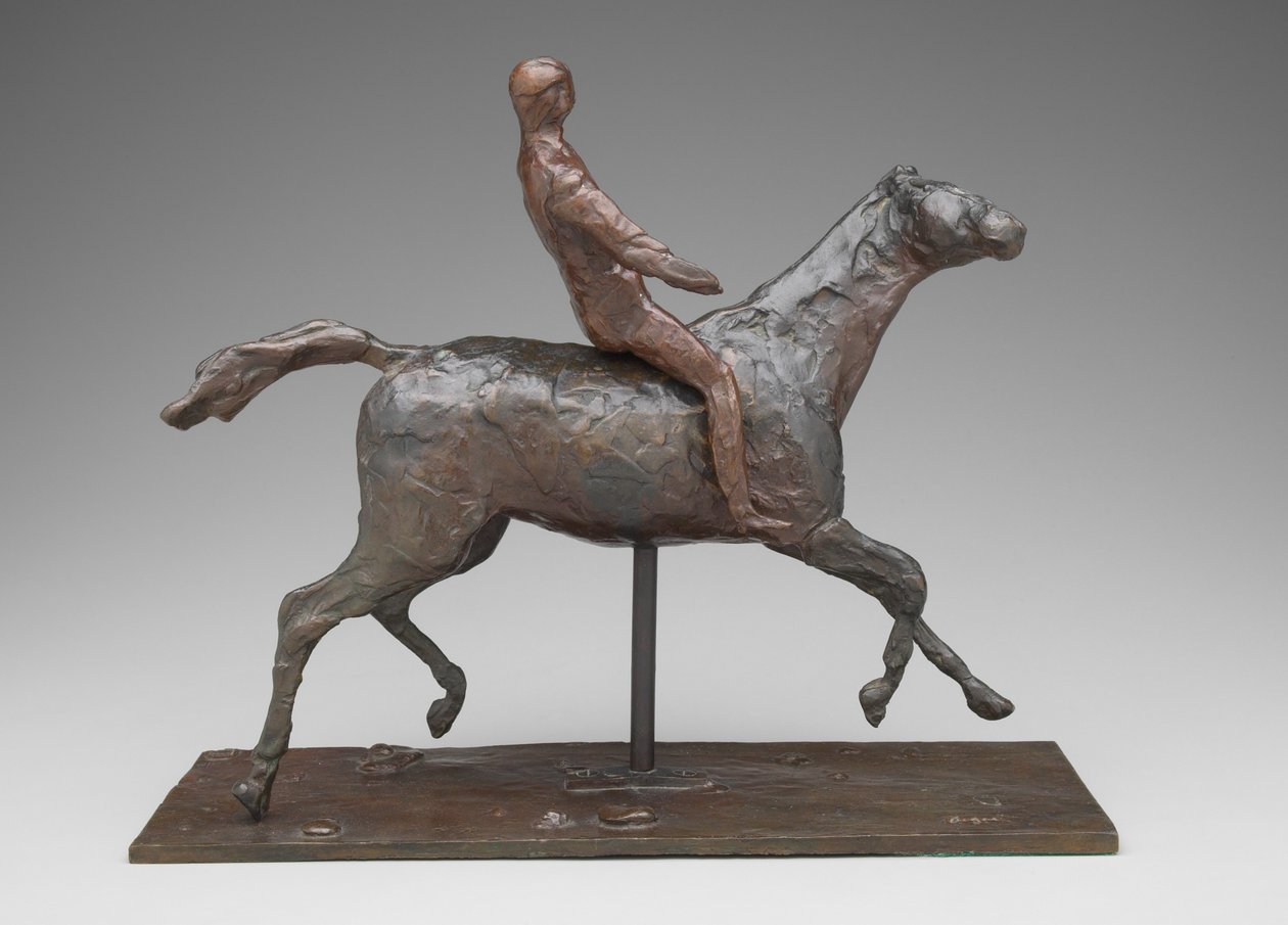 Hest og rytter, ca. 1900 (bronze) af Edgar Degas