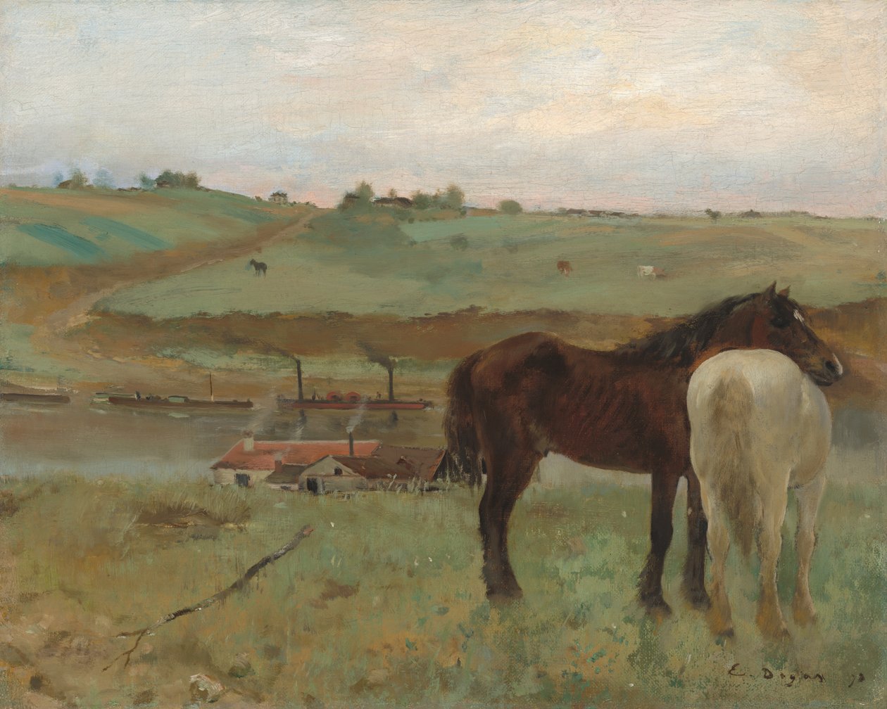 Heste i en Eng af Edgar Degas