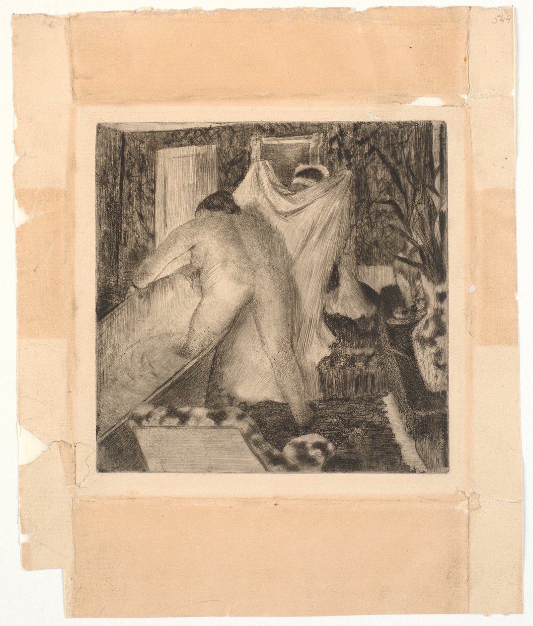 Forlader badet af Edgar Degas