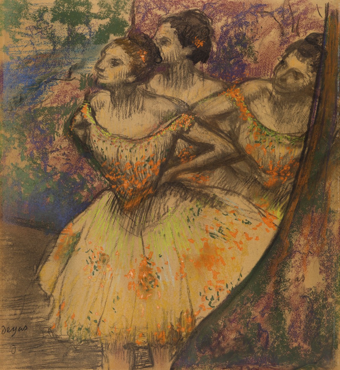 Kolme tanssijaa, n. 1896-1905 (pastelli paperille) af Edgar Degas