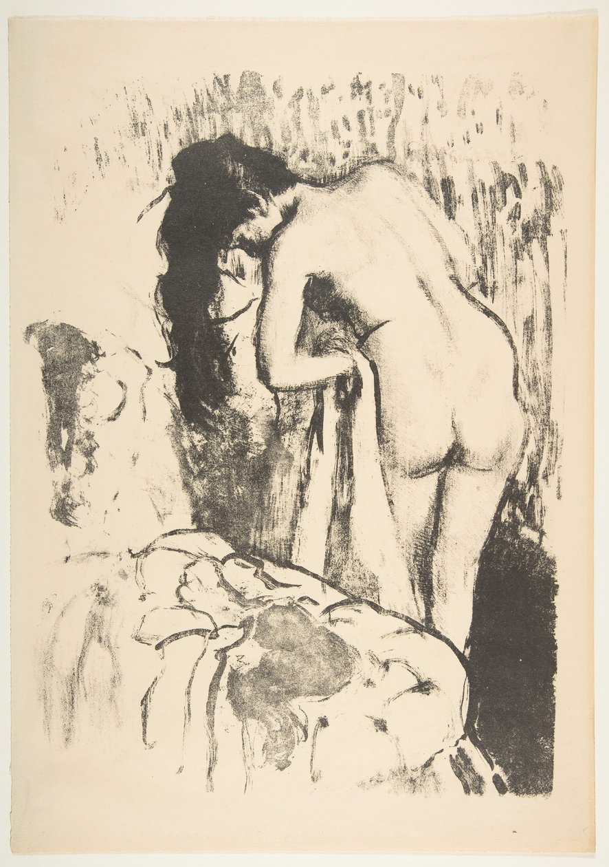 Nøgen kvinde stående, tørrer sig, 1891-92. af Edgar Degas