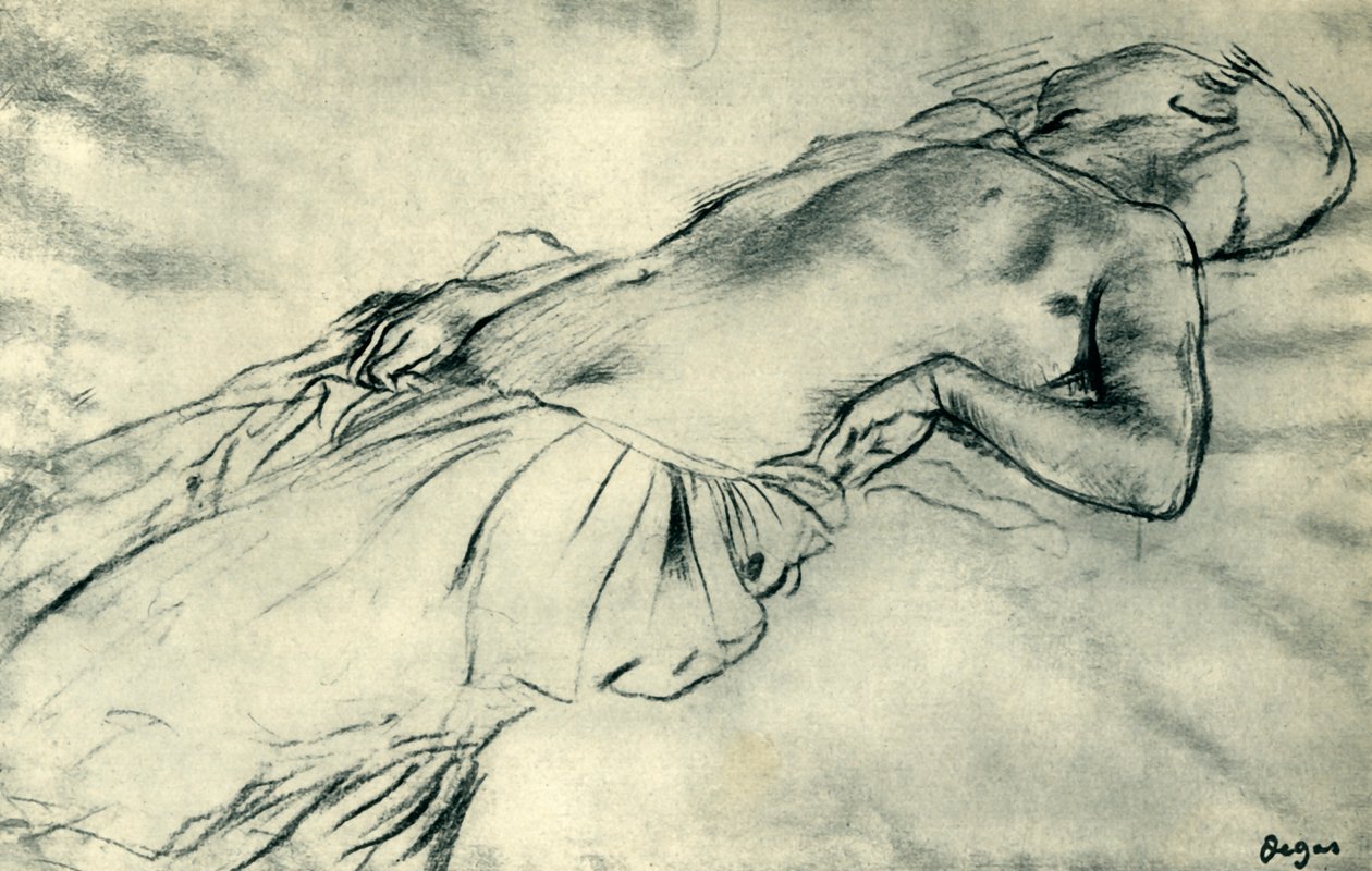 Liggende nøgen kvinde, slutningen af det 19. århundrede, 1943. af Edgar Degas