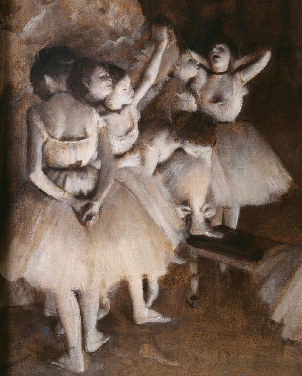 Indstudering af en ballet på scenen af Edgar Degas