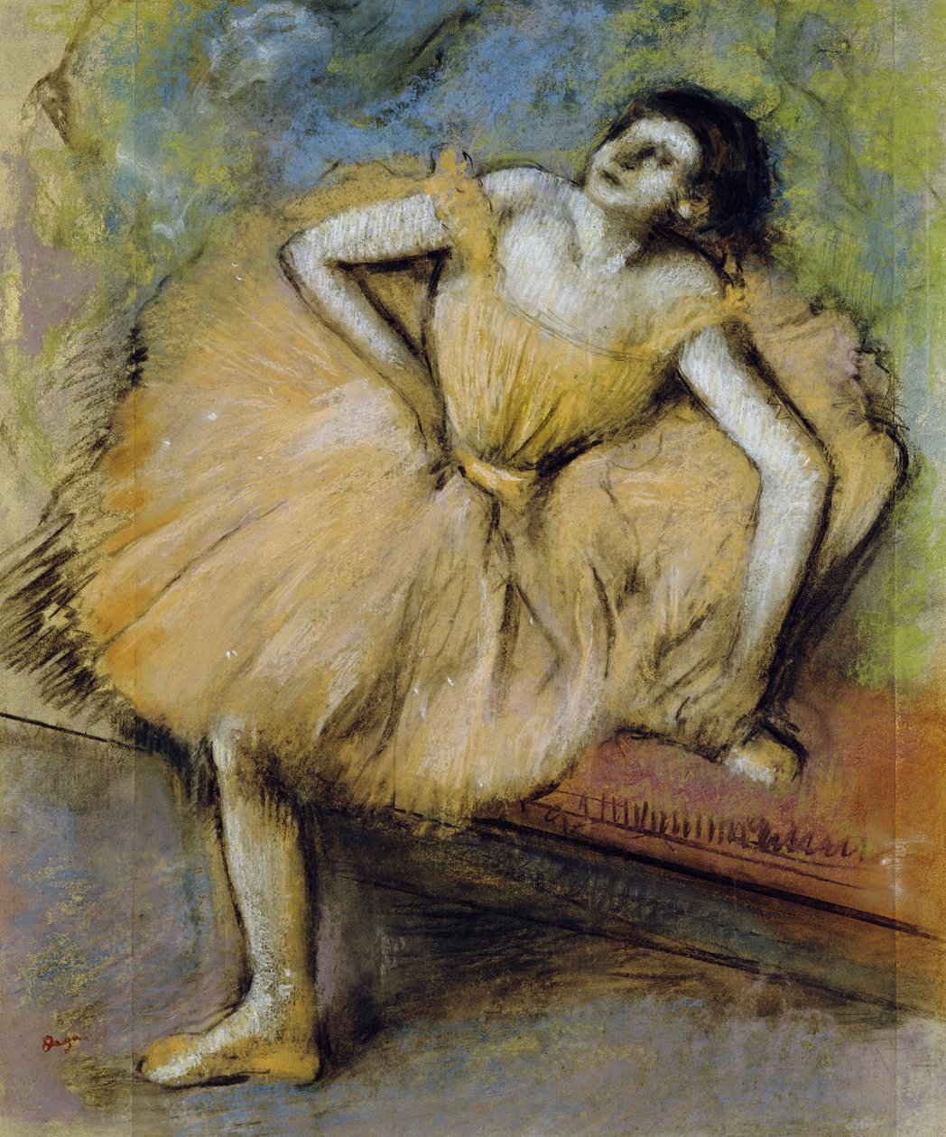 Siddende danser, ca. 1894 af Edgar Degas