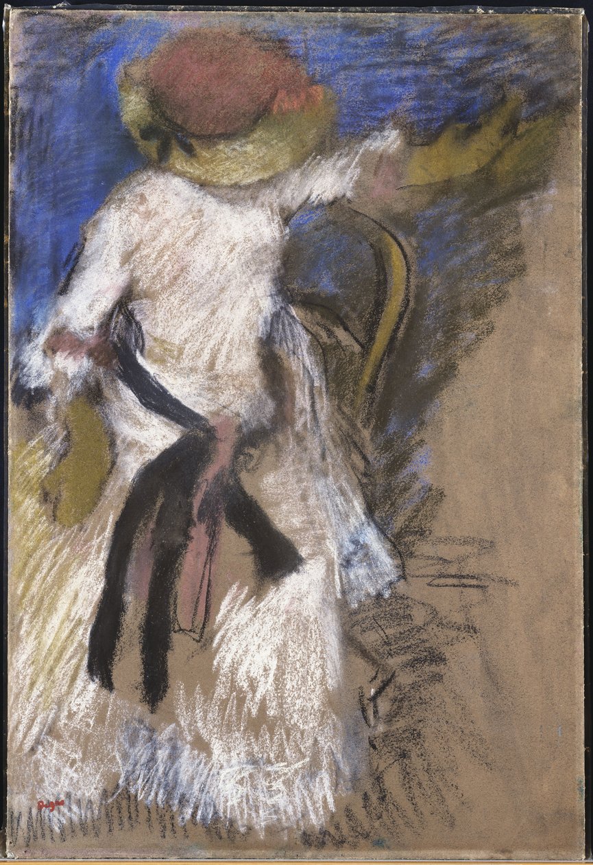 Siddende kvinde i hvid kjole, ca. 1888-92 af Edgar Degas