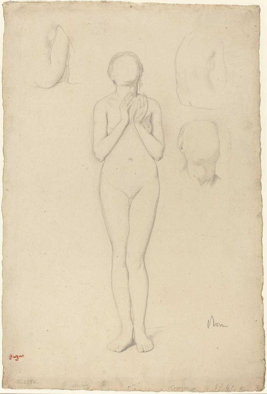 Studie af en nøgen kvinde, 18561858. af Edgar Degas