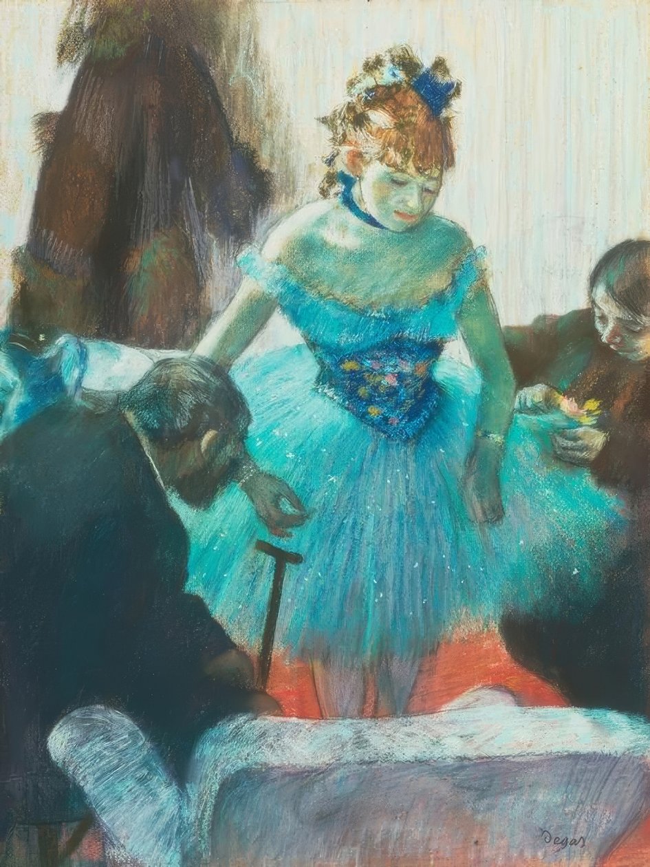 Danser i garderoben af Edgar Degas