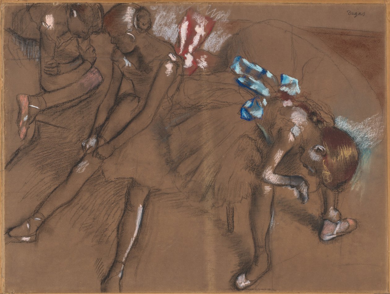 Tre dansere hviler af Edgar Degas