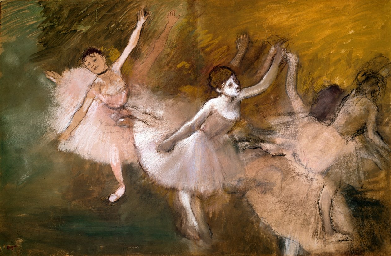 Tre dansere (pastel) af Edgar Degas