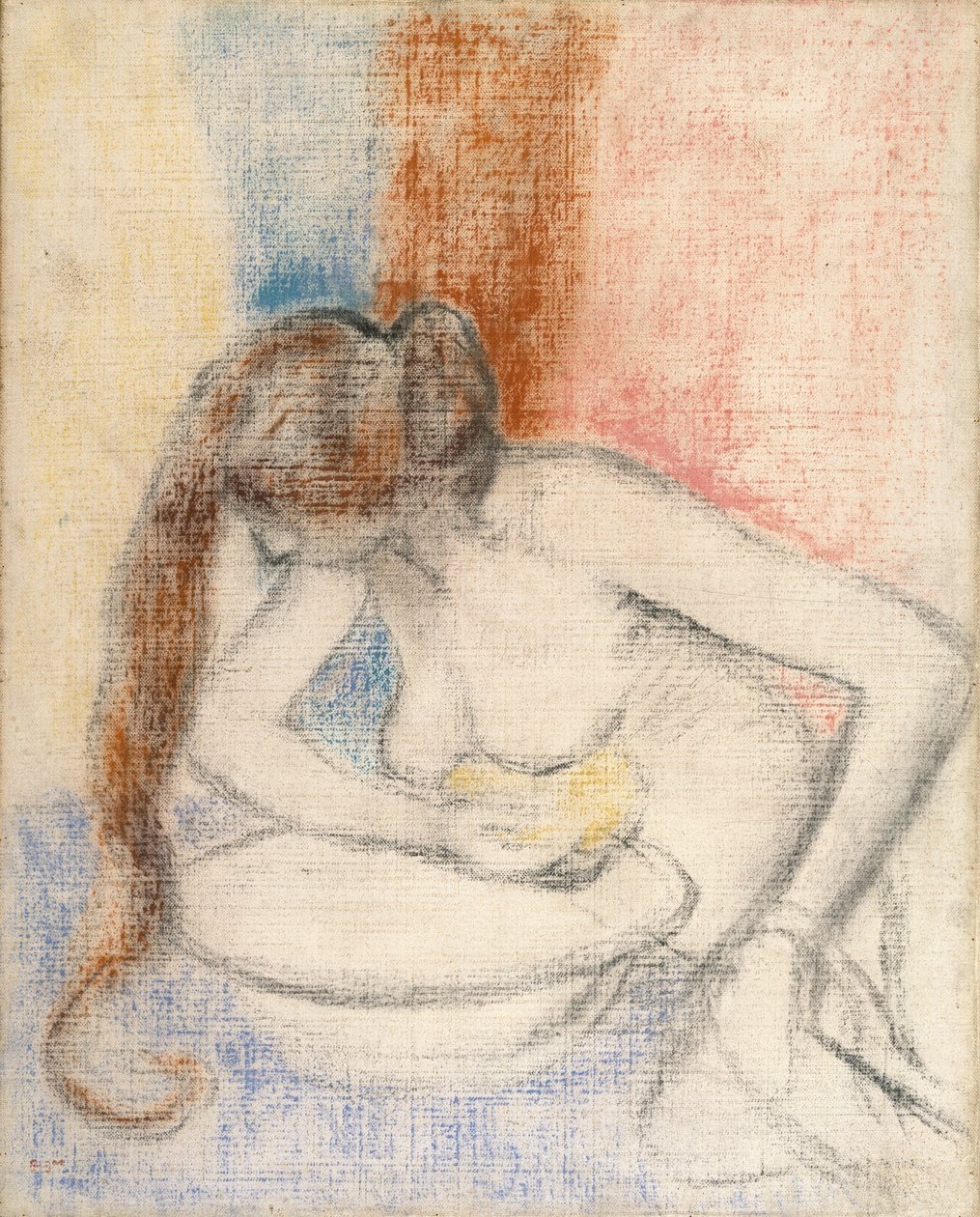 Kvinde bader, ca. 1897 (pastel på grundet lærred) af Edgar Degas
