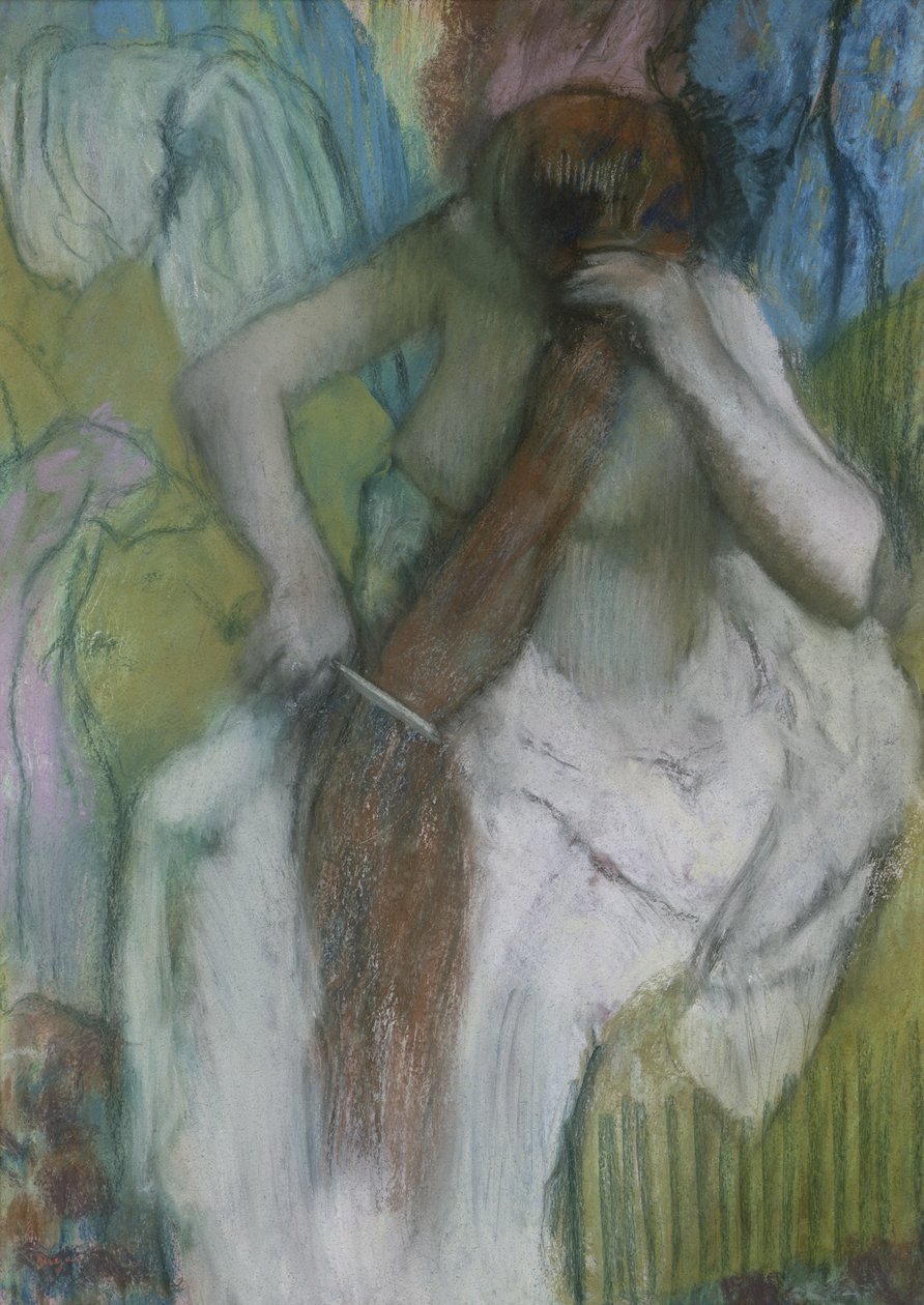 Kvinde kæmmer sit hår af Edgar Degas