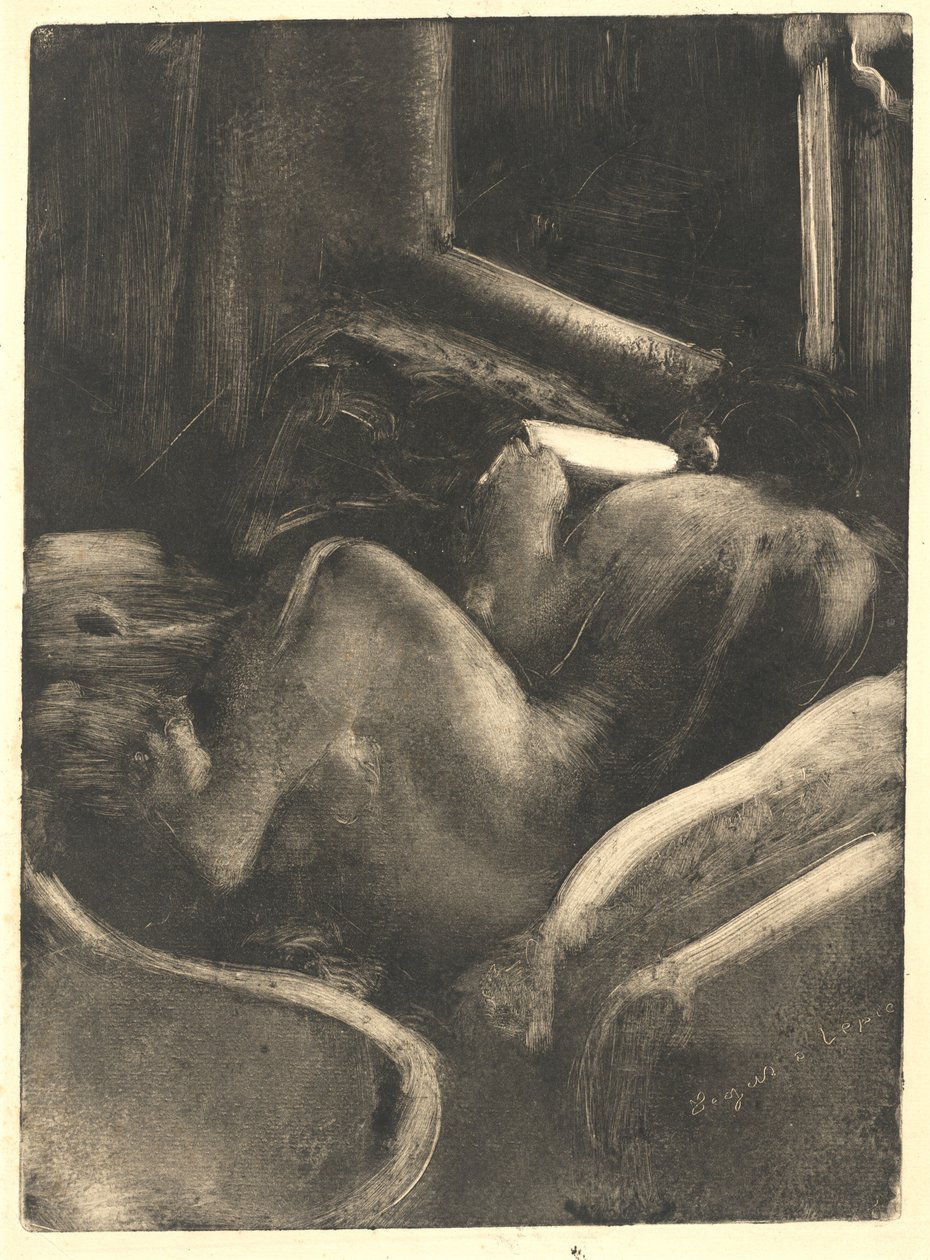 Kvinde læser (Liseuse) af Edgar Degas