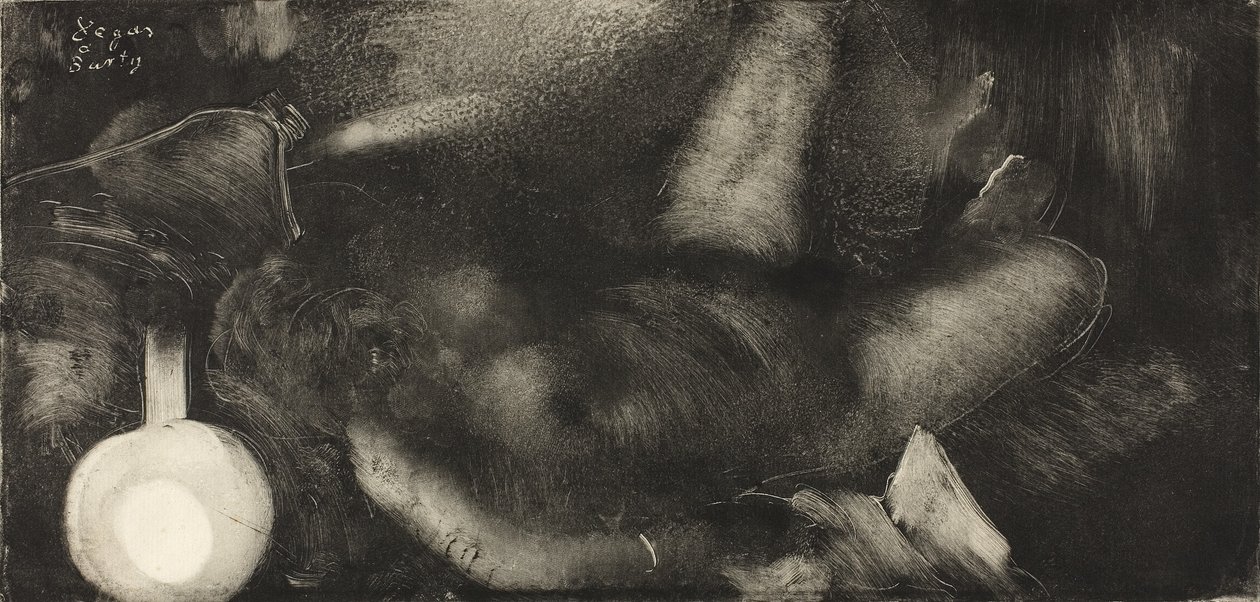 Kvinde lænet på sin seng, ca. 1885 af Edgar Degas