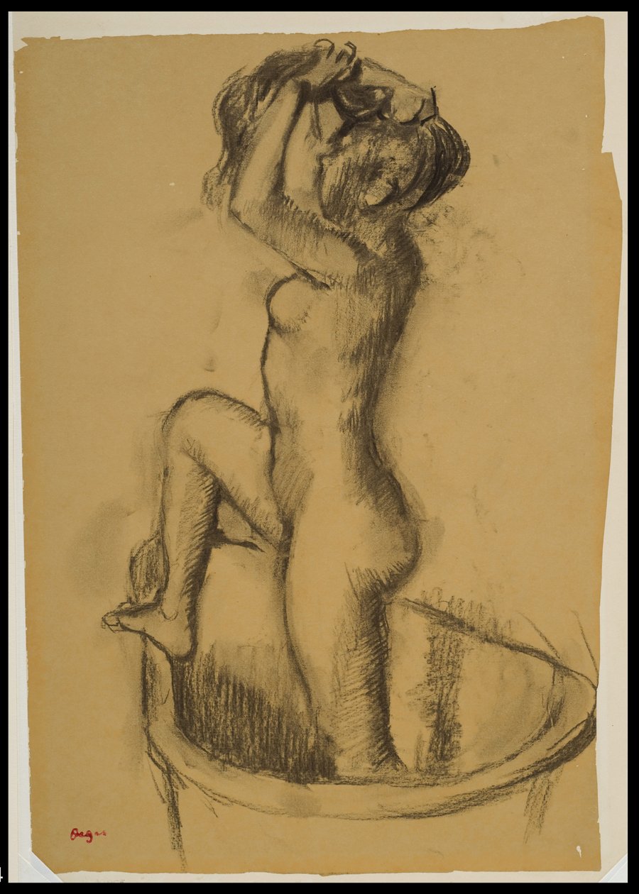 Kvinde stående i et badekar, ca. 1890-92 af Edgar Degas