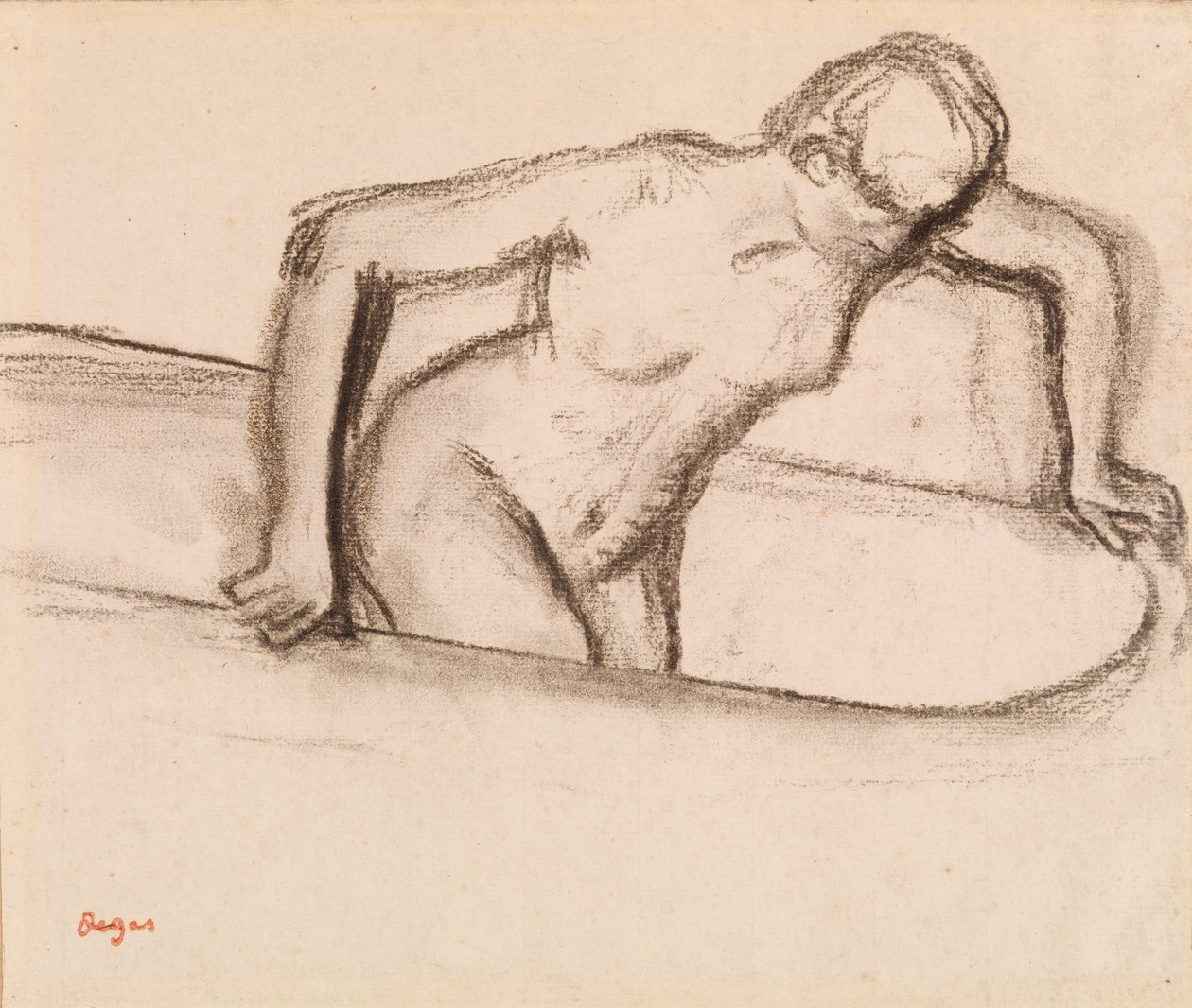 Kvinde i badekar af Edgar Degas