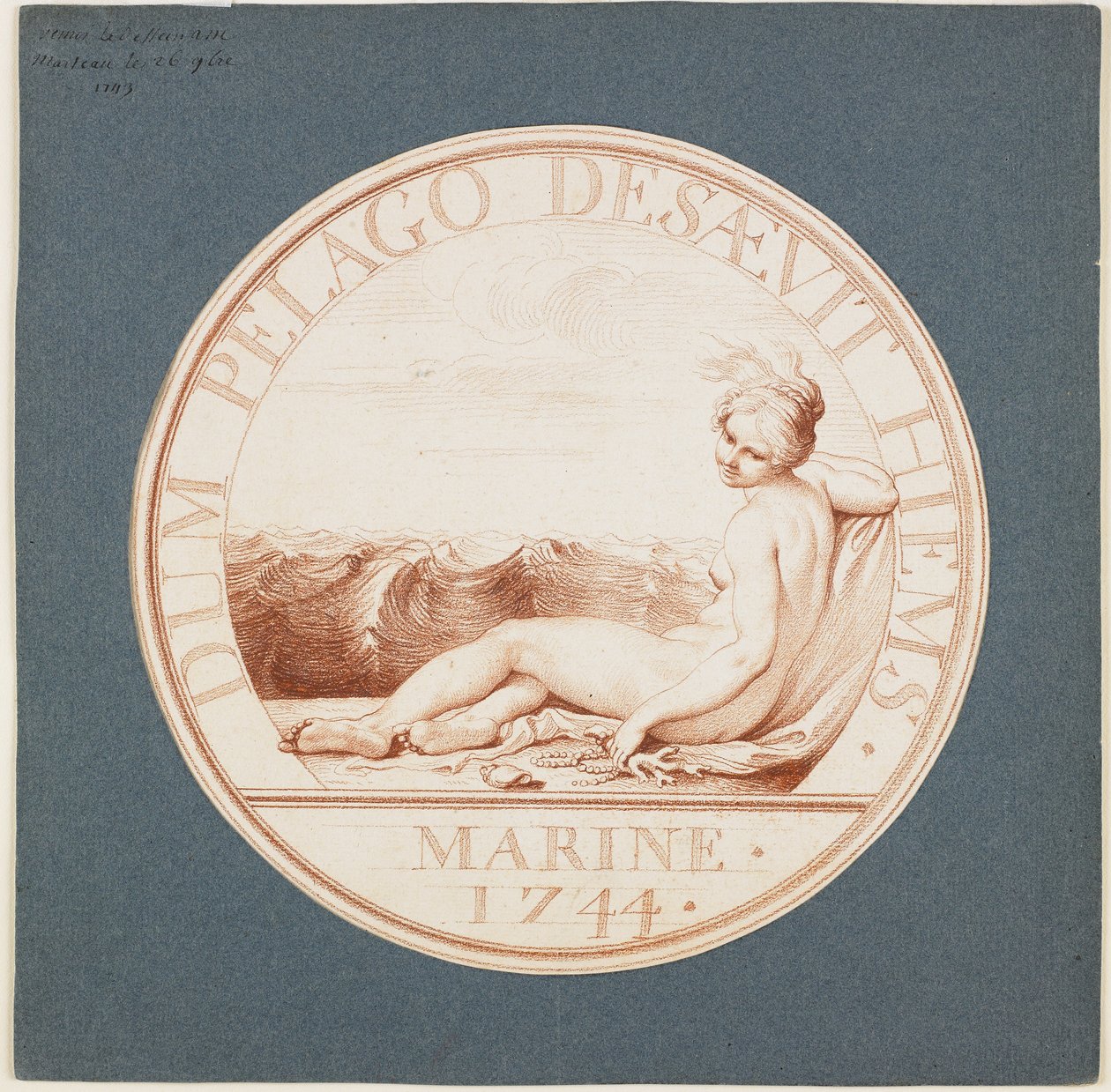 Marine Allegory, ca. 1743 (rødt kridt) af Edmé Bouchardon