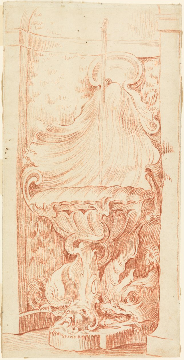Design til springvand i niche af Edmé Bouchardon