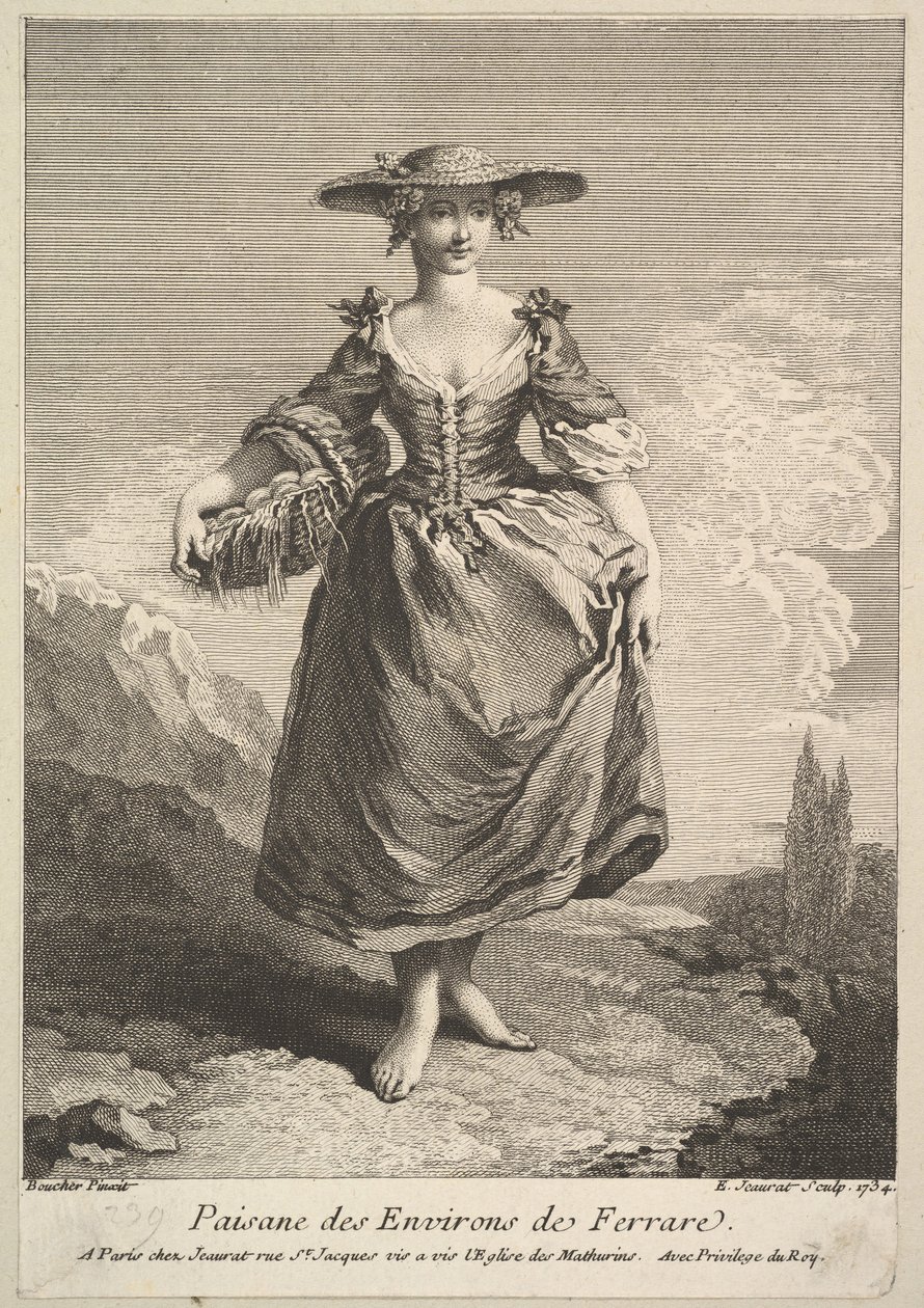 Bondekvinde fra omkring Ferrara, 1734. af Edme Jeaurat