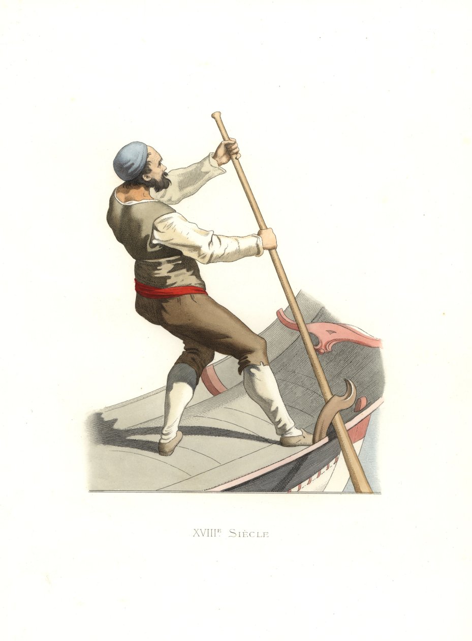 Venetiansk gondolier af Edmond Lechevallier Chevignard