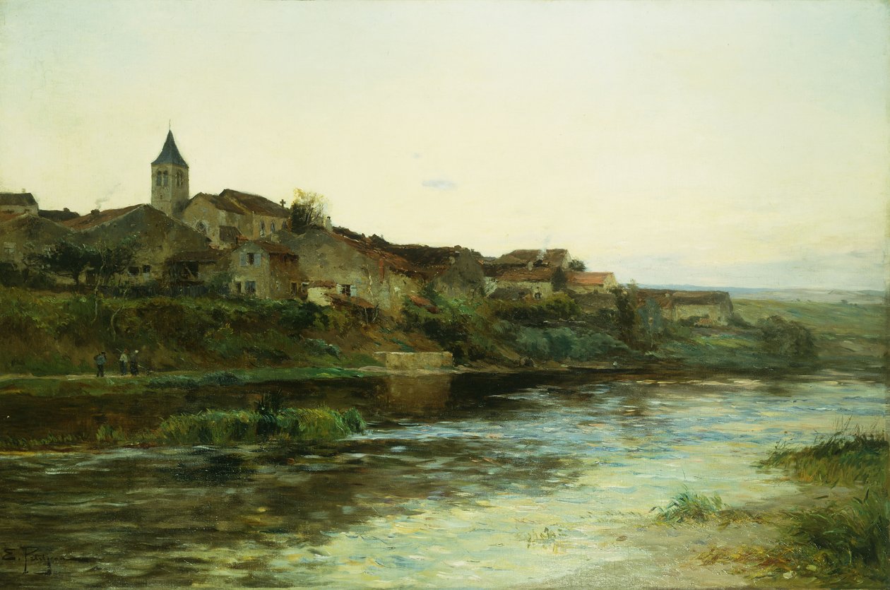 En fransk flodby af Edmond Petitjean