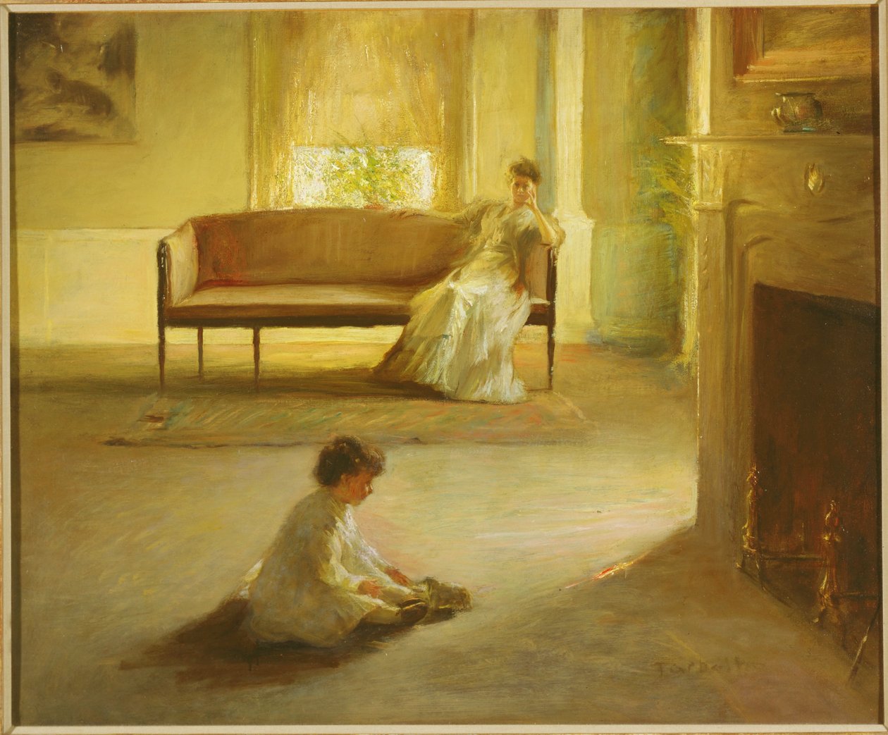 Interiør med mor og barn af Edmund Charles Tarbell