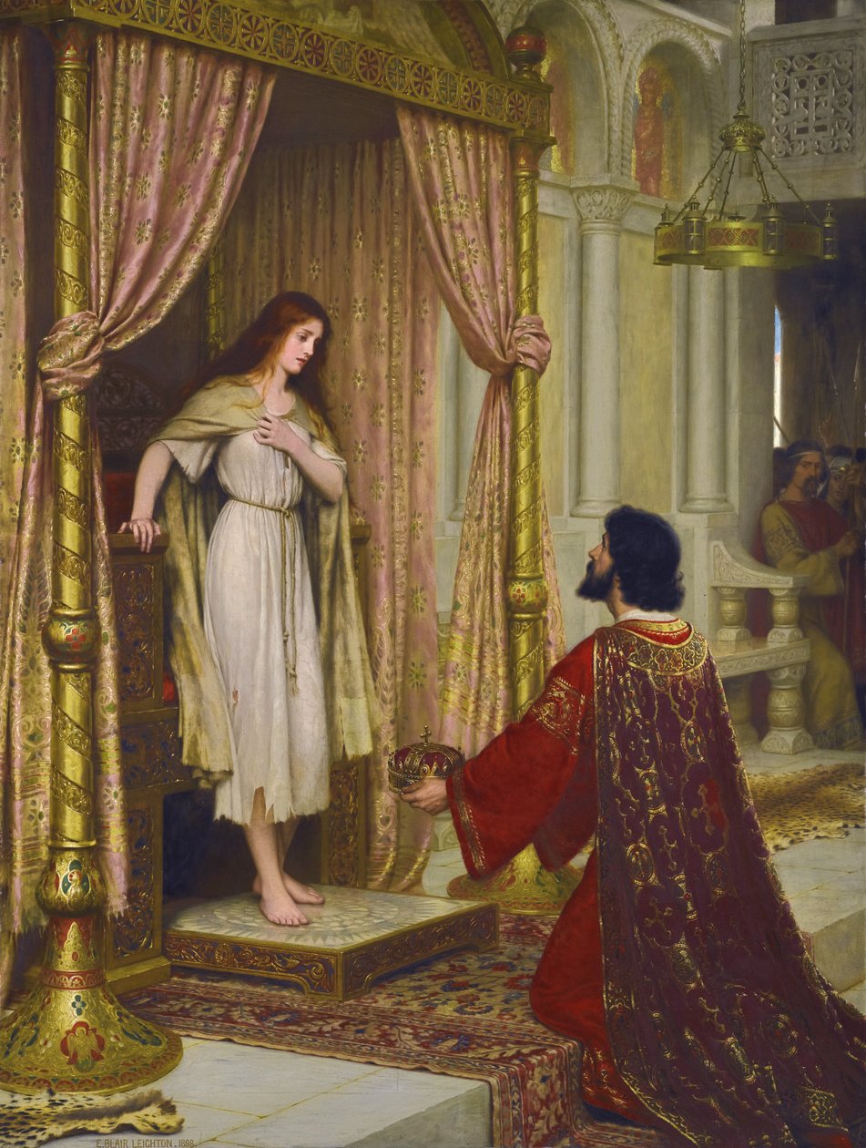 Kongen og tiggerpigen af Edmund Leighton