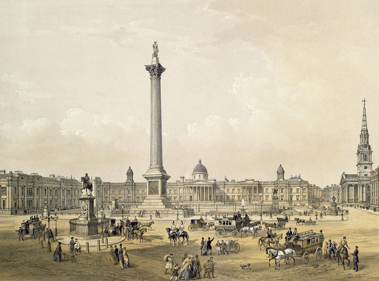 Trafalgar Square, med National Gallery og St. Martin