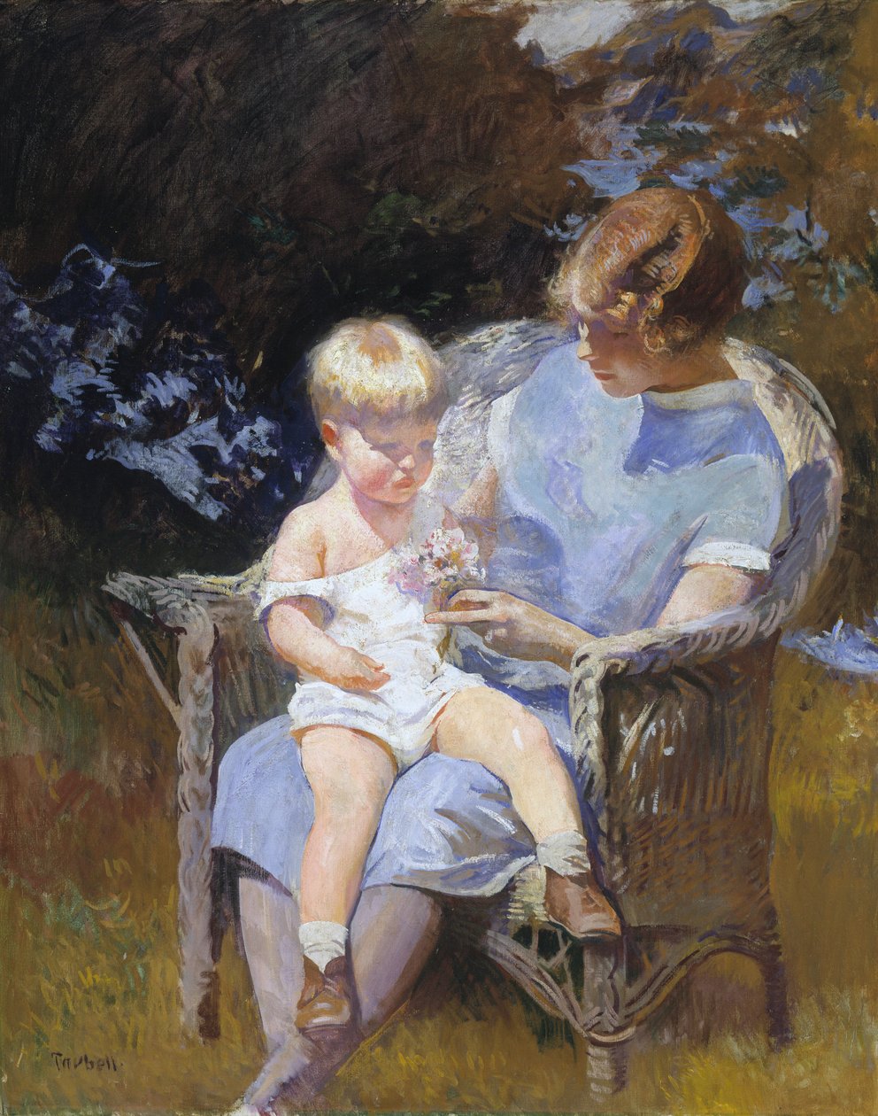 Marjorie og Lille Edmund, 1928. af Edmund Charles Tarbell